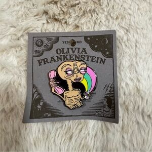 Olivia Frankenstein ET-Inspired Enamel Pin Phone Pride Flag
